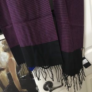 NEW Mens Winter Warm Long Soft Scarf Tassel,Dark Magenta and Black Scarf